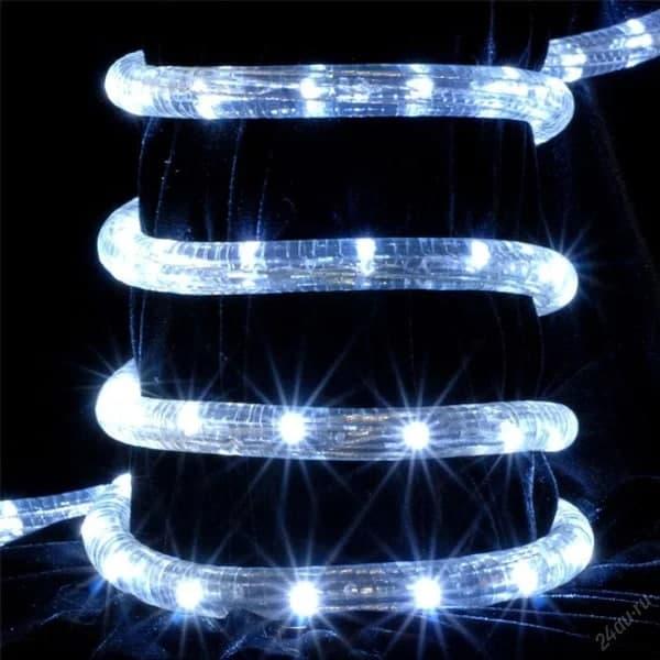 Гірлянда світлодіодна вулична дюралайт Білий 50 м прозорий шланг LED стрічка (1518249774) - фото 4