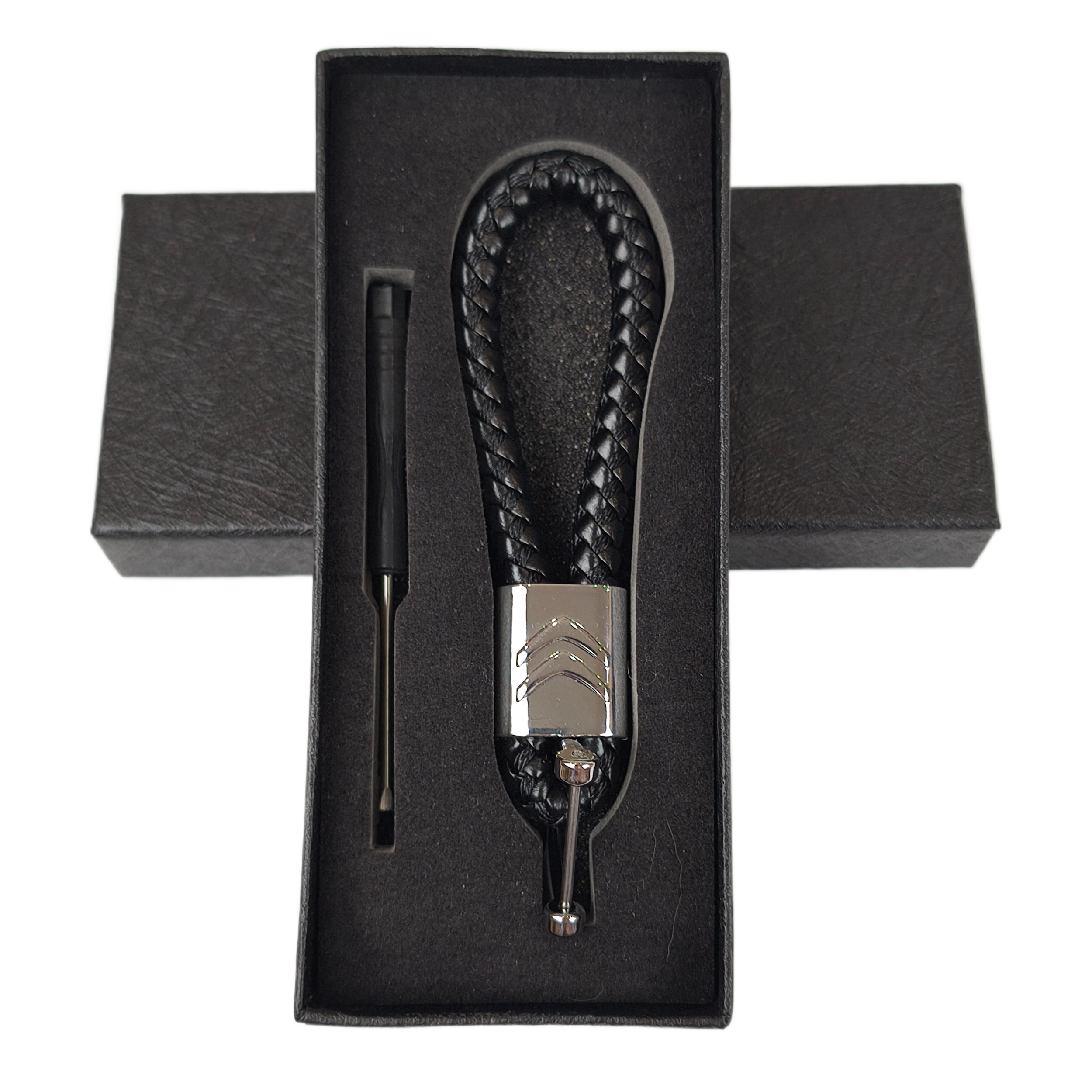 Автобрелок для ключей Citroen из плетеной экокожи в подарочной коробке (29196)