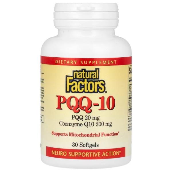 Антиоксидант Natural Factors PQQ-10 PQQ 20мг Coenzyme Q10 200мг 30 мягк. капс. (000026278)