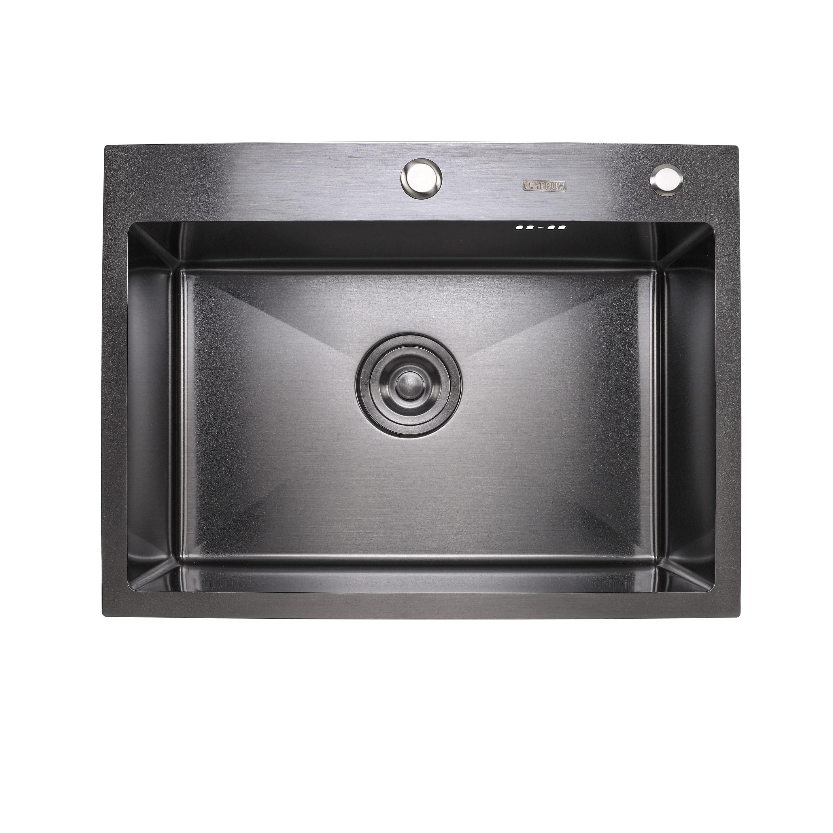 Кухонная мойка HSBB PVD с креплением полная комплектация 60x45/230 Черный