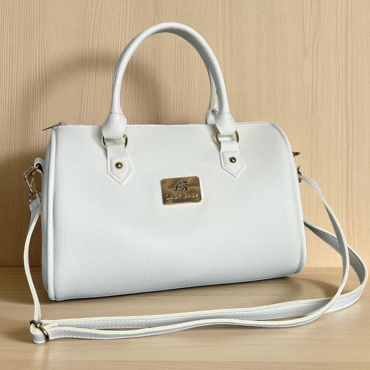 Сумка бочонок женская через плечо большая вместительная с плечевым ремнем экокожа 32х21х19 см Белый - фото 2 Сумка бочонок женская через плечо большая вместительная с плечевым ремнем экокожа 32х21х19 см Белый - фото 2