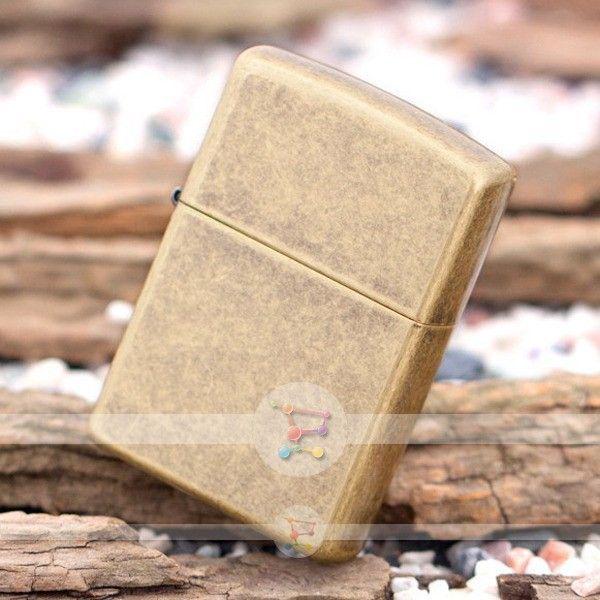 Зажигалка ZIPPO 201FB FLAT BTM ANTIQUE BRASS - фото 3