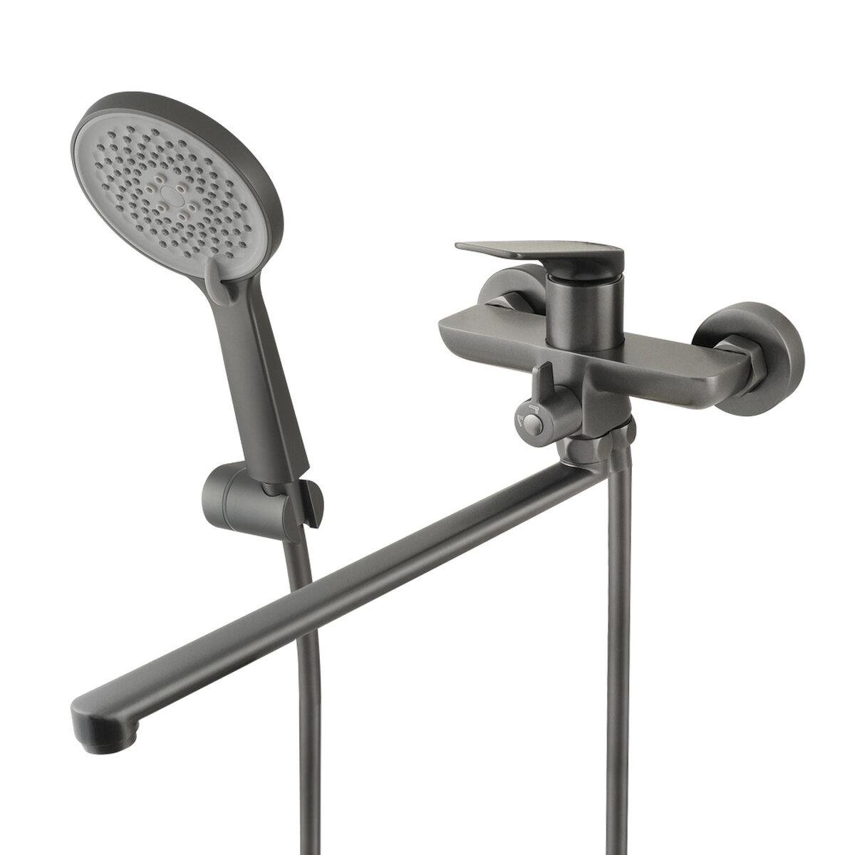 Смеситель для ванны Venta BF305DG с лейкой для душа Графитовый (SW-104253)