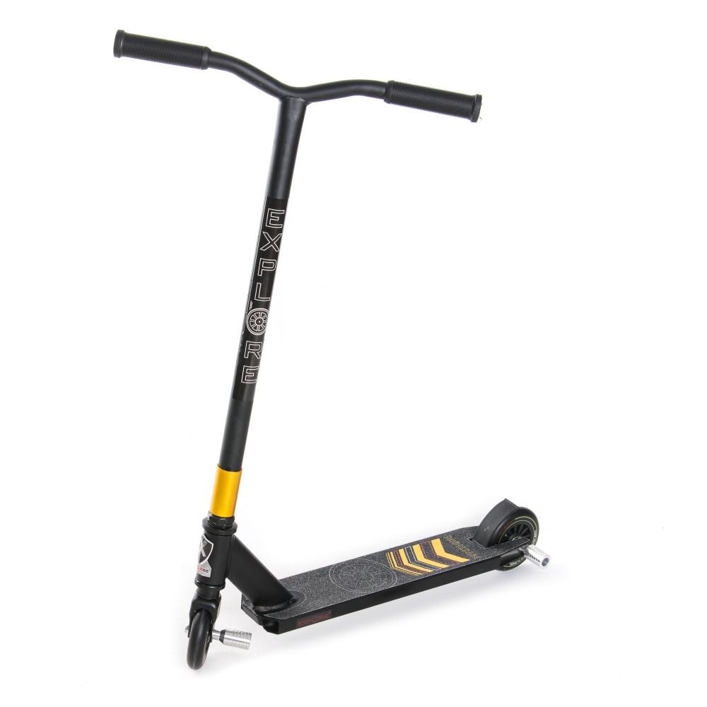 Самокат трюковый Explore Mystique с пегами Черно-желтый