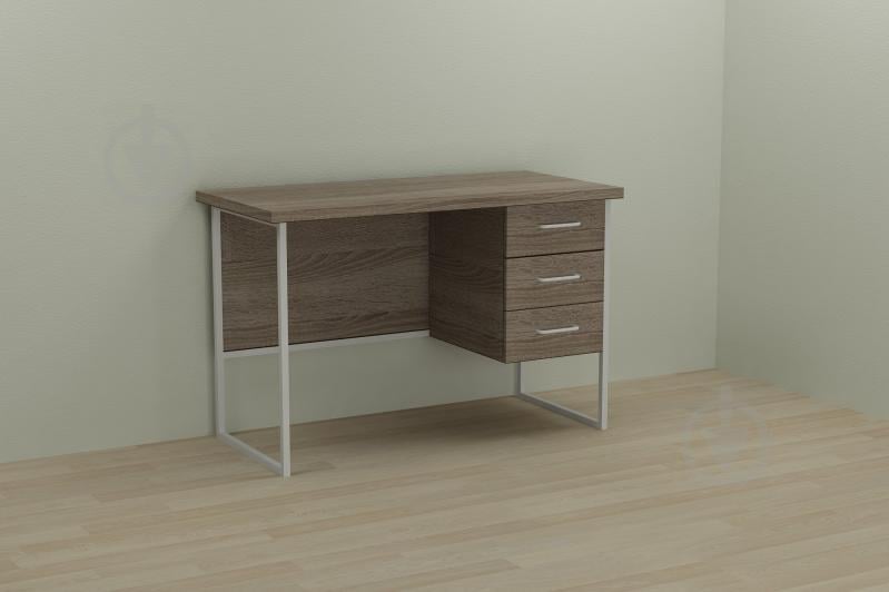 Компьютерный стол Ferrum-decor Гарри 75x140x70 белый ДСП Дуб Сонома Труфель 32мм Компьютерный стол Ferrum-decor Гарри 75x140x70 белый ДСП Дуб Сонома Труфель 32мм