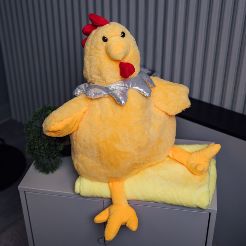 Игрушка-плед Курочка 3в1 45 см 100х150 см Желтый (2624233779)