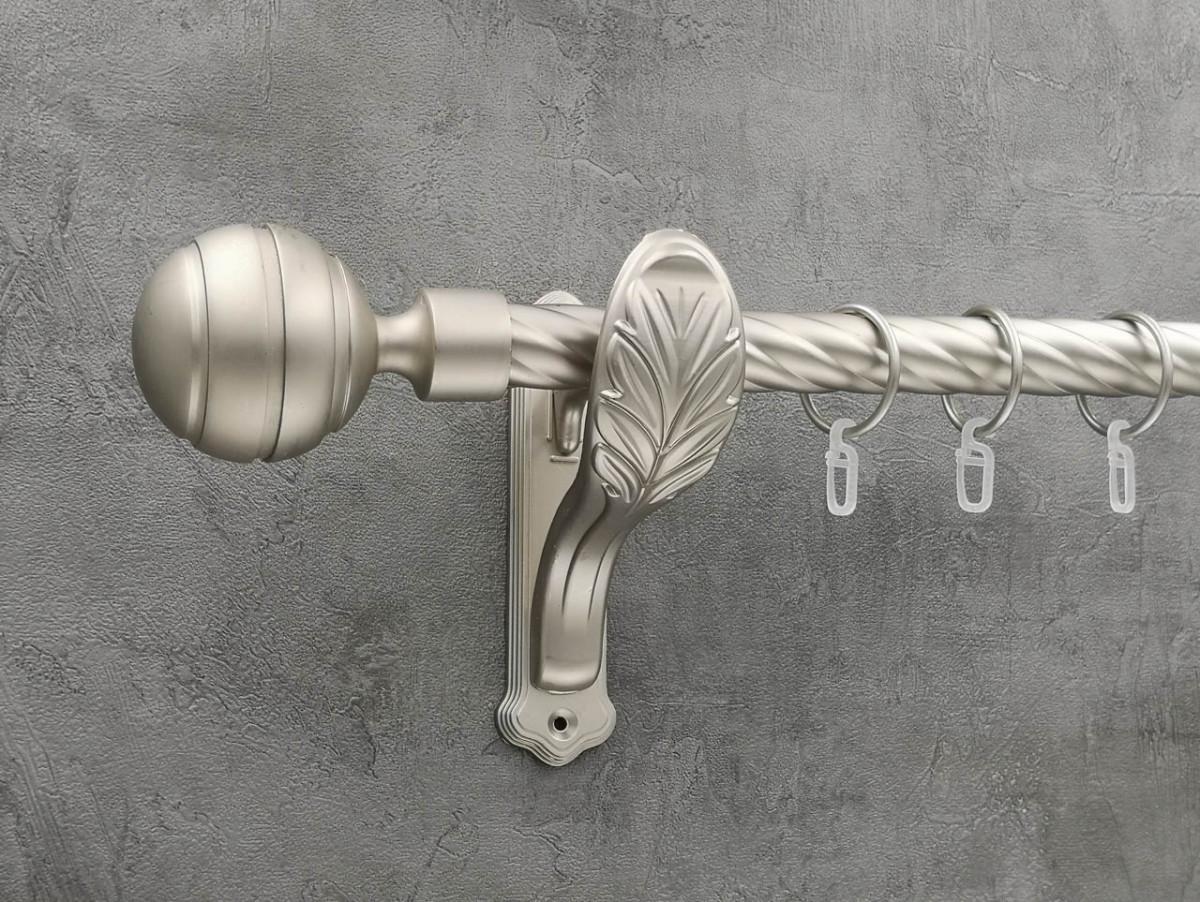 Карниз Quadrum EM235 кручена штанга одинарний ретро 25 мм 240 см Сатин (272283676)