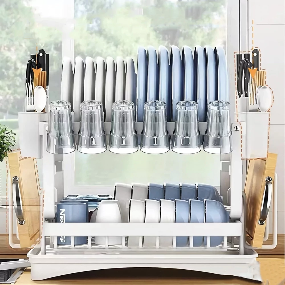 Сушарка для посуду 42x25x39 см Білий (А19) - фото 5 Сушарка для посуду 42x25x39 см Білий (А19) - фото 5