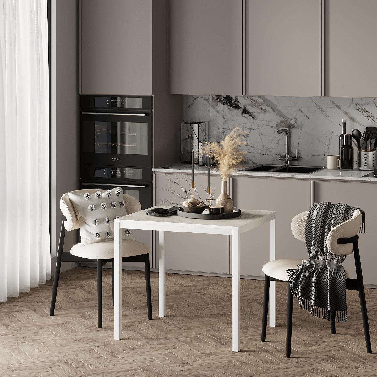 Обеденный стол Brevity Loft mini 670х750х670 мм Ателье светлый/Белый металл (GATB03040000010) - фото 2 Обеденный стол Brevity Loft mini 670х750х670 мм Ателье светлый/Белый металл (GATB03040000010) - фото 2