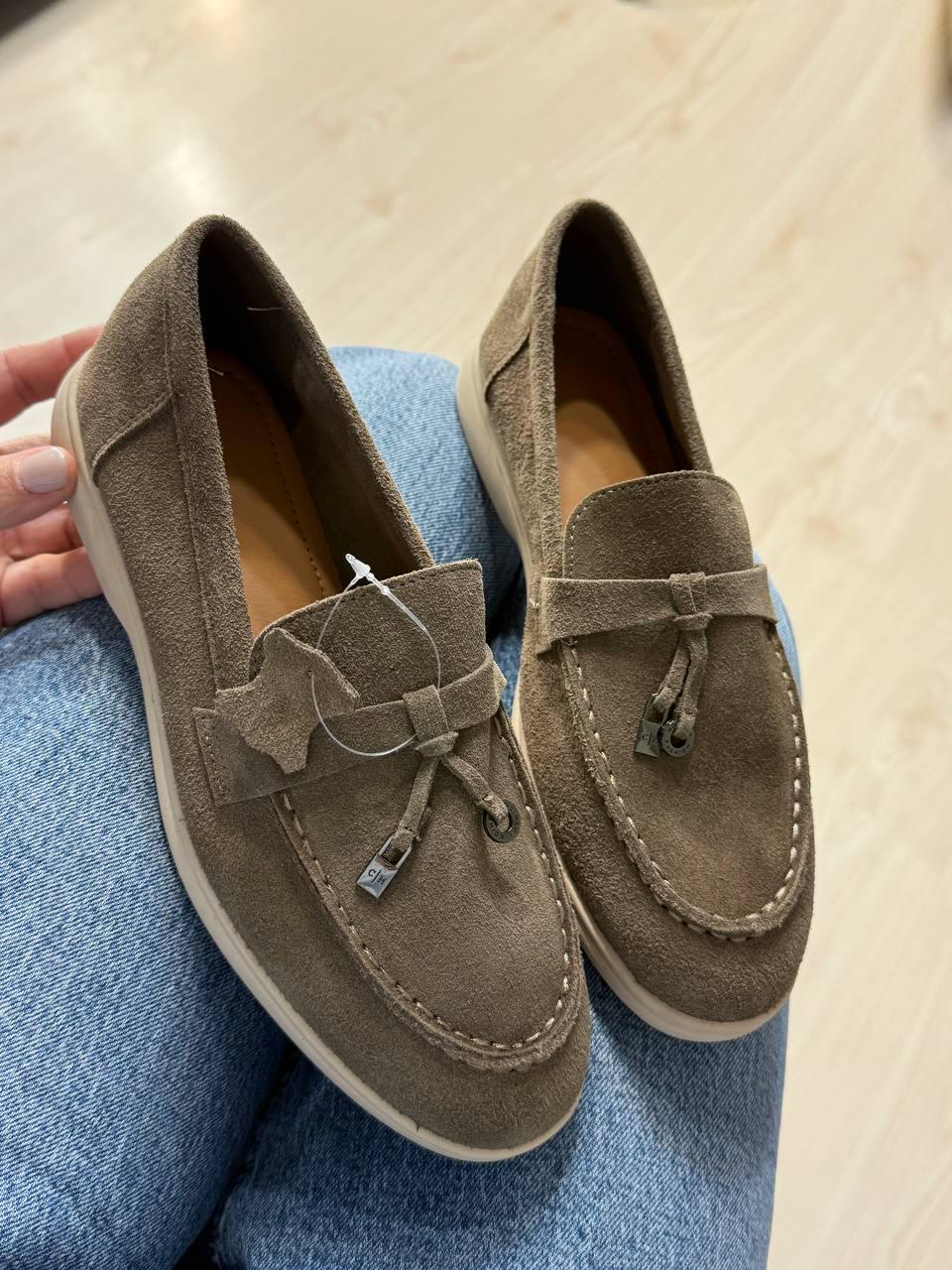 Лофери жіночі Meideli 509-3 з натуральної замші з китицями р. 36 Бежевий (6942)