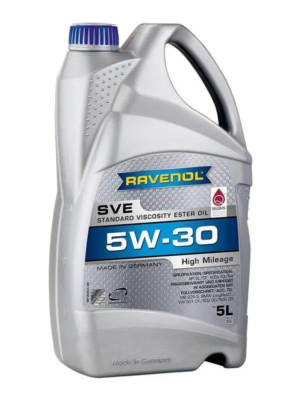 Моторне мастило RAVENOL 5W-30 SVE для авто з великим пробігом SN/CF A3/B4 5 л (1116101-005) - фото 1