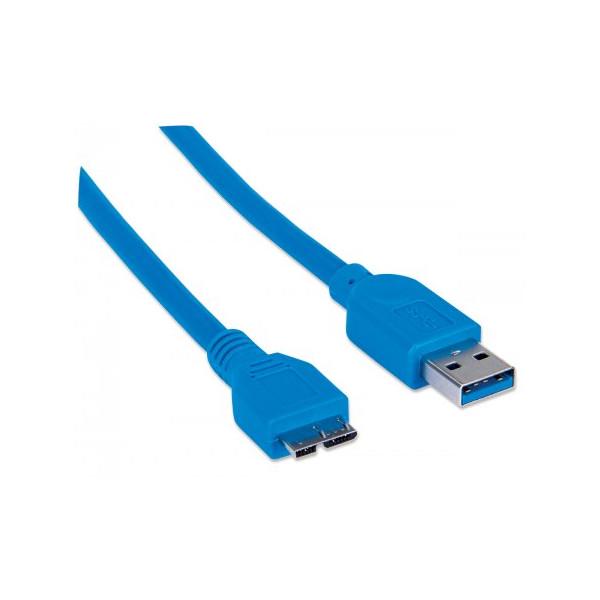 Кабель Manhattan SuperSpeed USB 3.0 Micro-B Device Cable 1 м Синий (325417#)