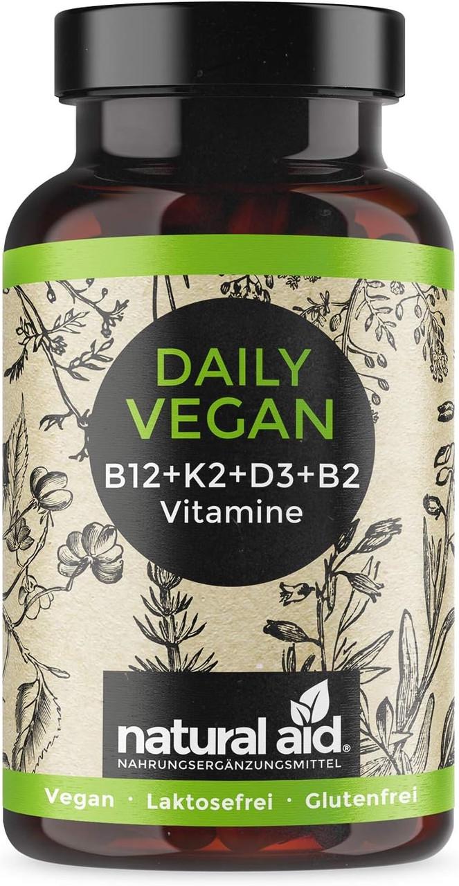 Витамины для иммунитета Natural Aid Комплекс витаминов B12+K2+D3+B2 120 капс. (50096601)