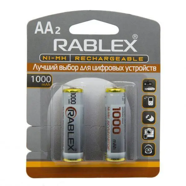 Батарейка акумуляторна Rablex HR6 AA 1000 mAh (1751)