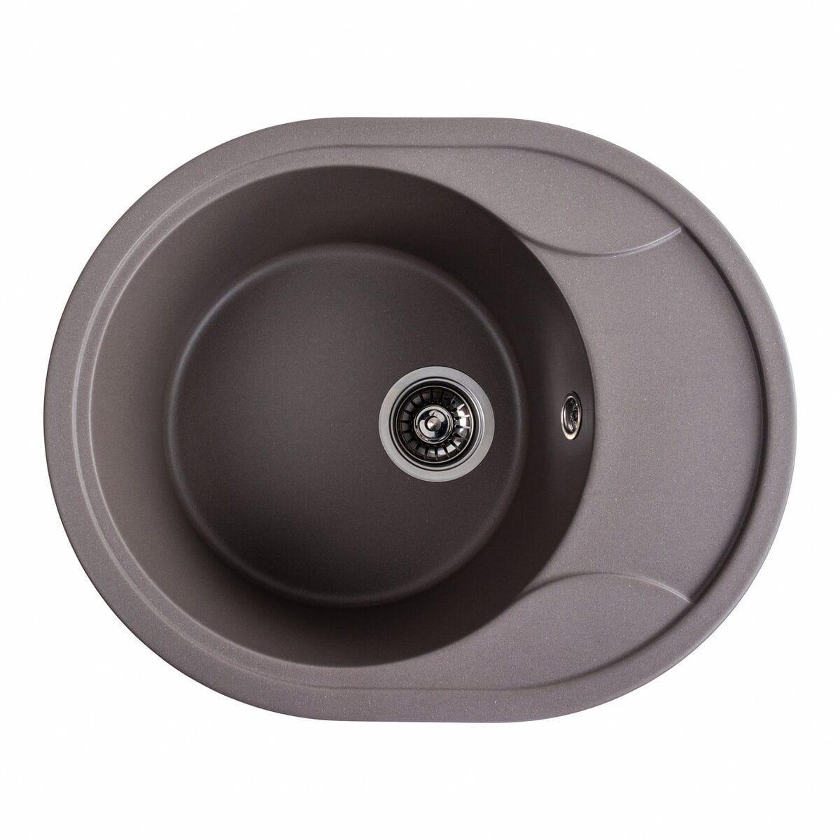 Мойка гранитная Valeso Onyx 580х470 врезная овальная Дюна матовый (PLTM-SP000047096)