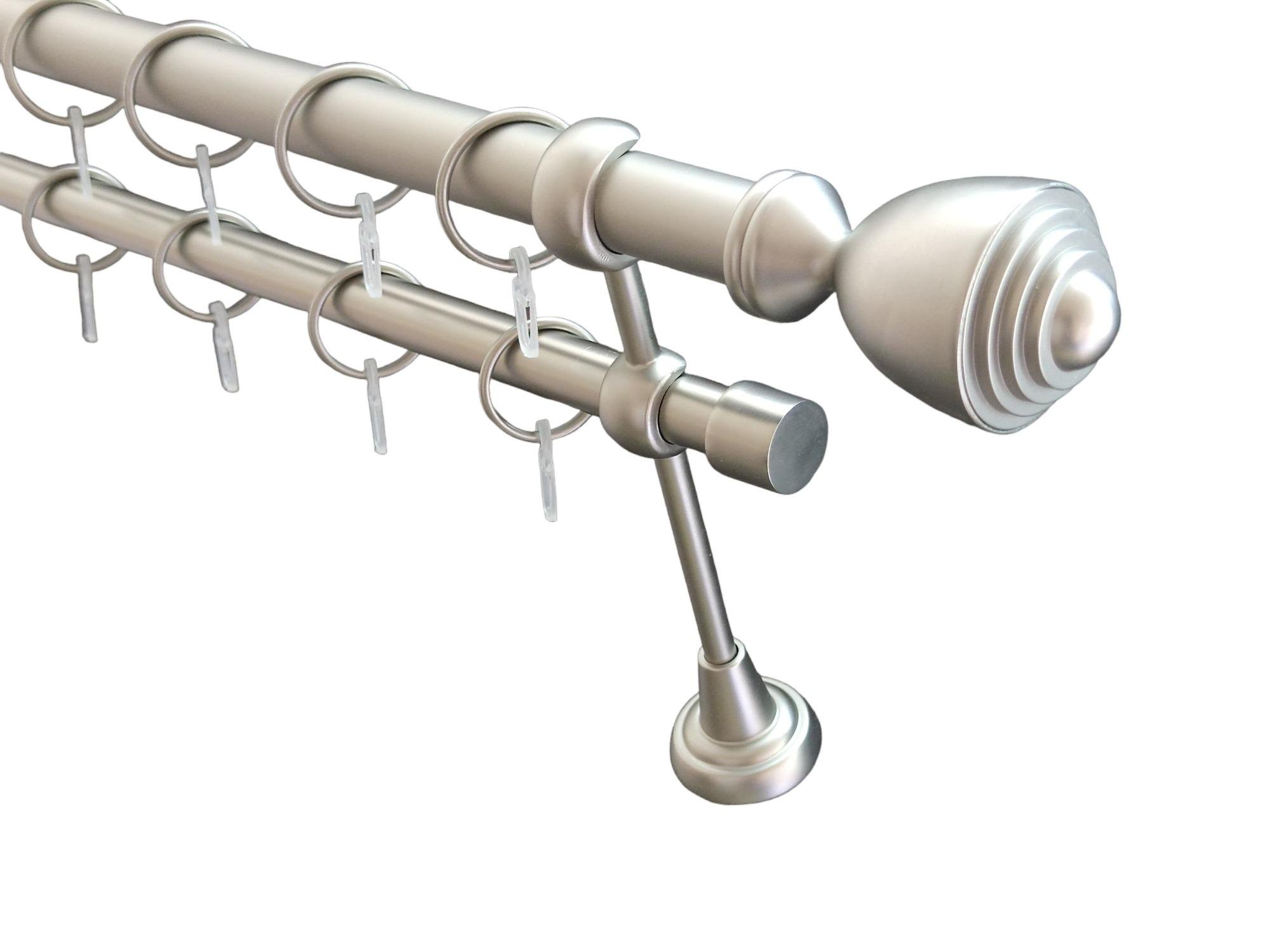 Карниз металевий Orvit Палаціо дворядна гладка труба 25/19 мм 240 см Сатин (1691223216)
