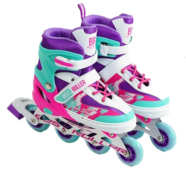 Коньки роликовые Best Roller PU колеса светящиеся 24,5-26,5 см р. 38-42 Violet (151231) Коньки роликовые Best Roller PU колеса светящиеся 24,5-26,5 см р. 38-42 Violet (151231)