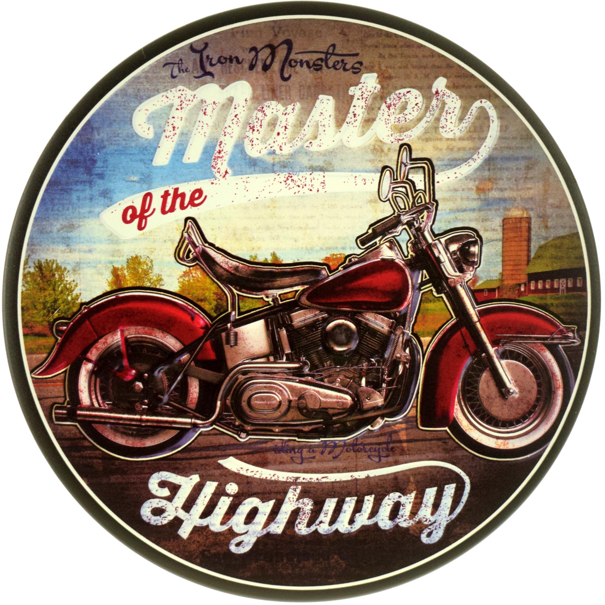 Табличка металлическая "The Iron Monsters Master Of The Highway" 30 см (ms-104157)