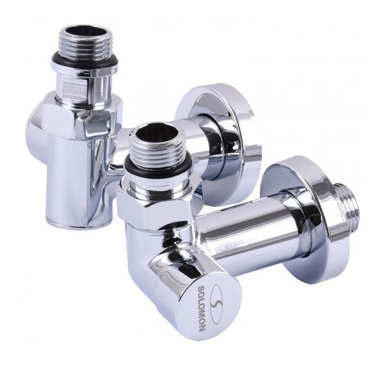 Набір кутових кранів Solomon TEN 7777 1/2" з американкою Chrome - фото 3 Набір кутових кранів Solomon TEN 7777 1/2" з американкою Chrome - фото 3