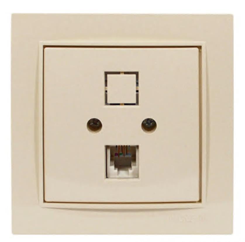 Розетка одинарная телефонная Nilson RJ-11 Thor Кремовый