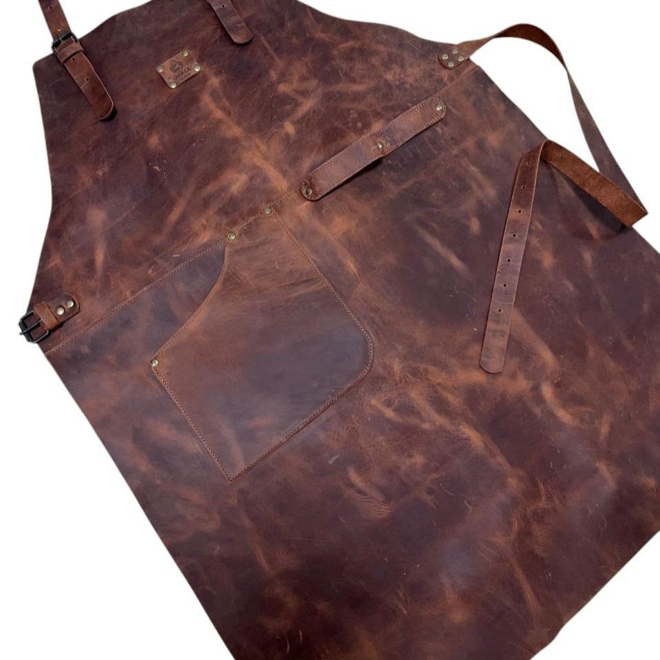 Фартук кожаный Gorillas BBQ Crazy Horse 1 карман кожа - фото 4 Фартук кожаный Gorillas BBQ Crazy Horse 1 карман кожа - фото 4