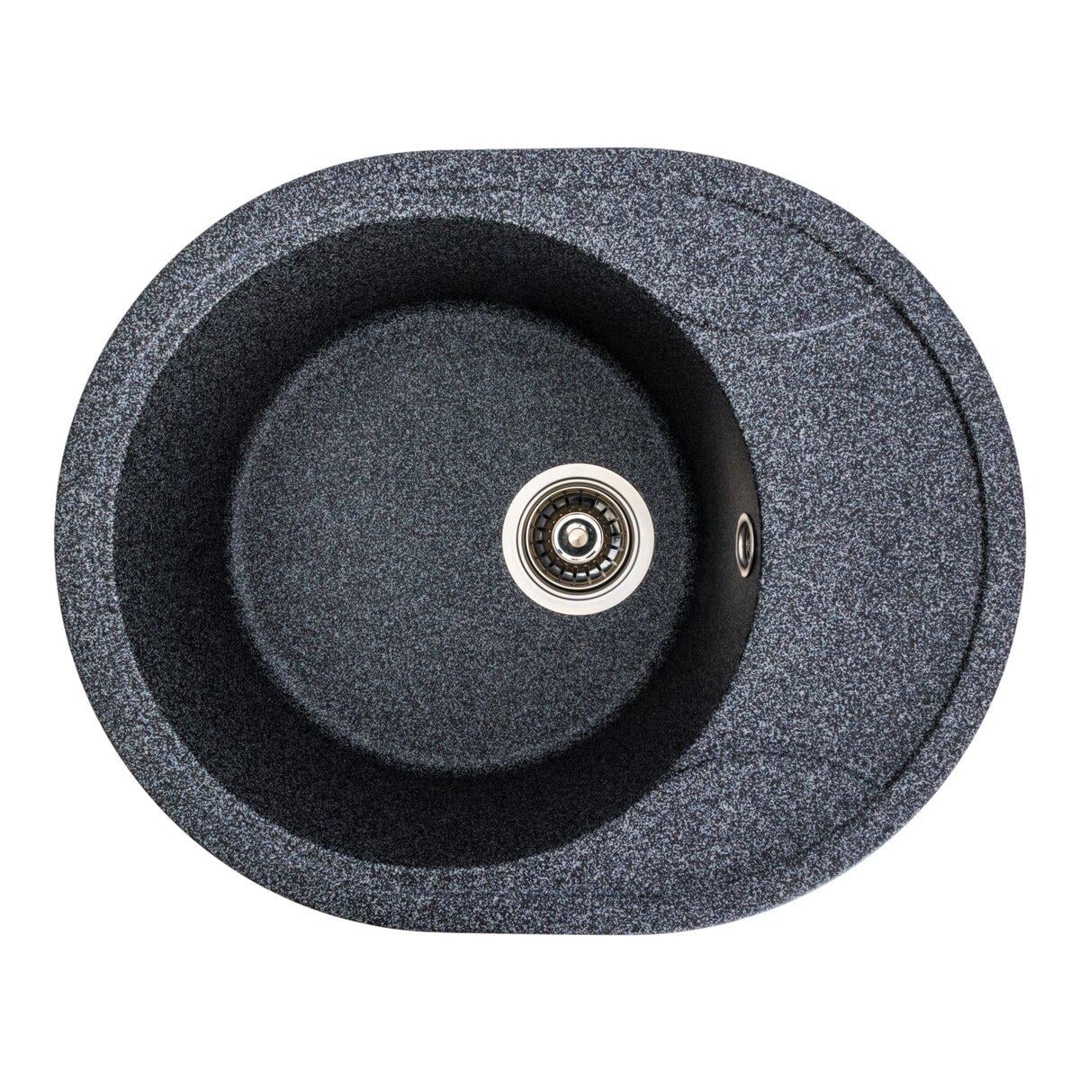 Мойка для кухни гранитная врезная Valeso Onyx овальная 580x470 мм Графит матовый (SP000047053)