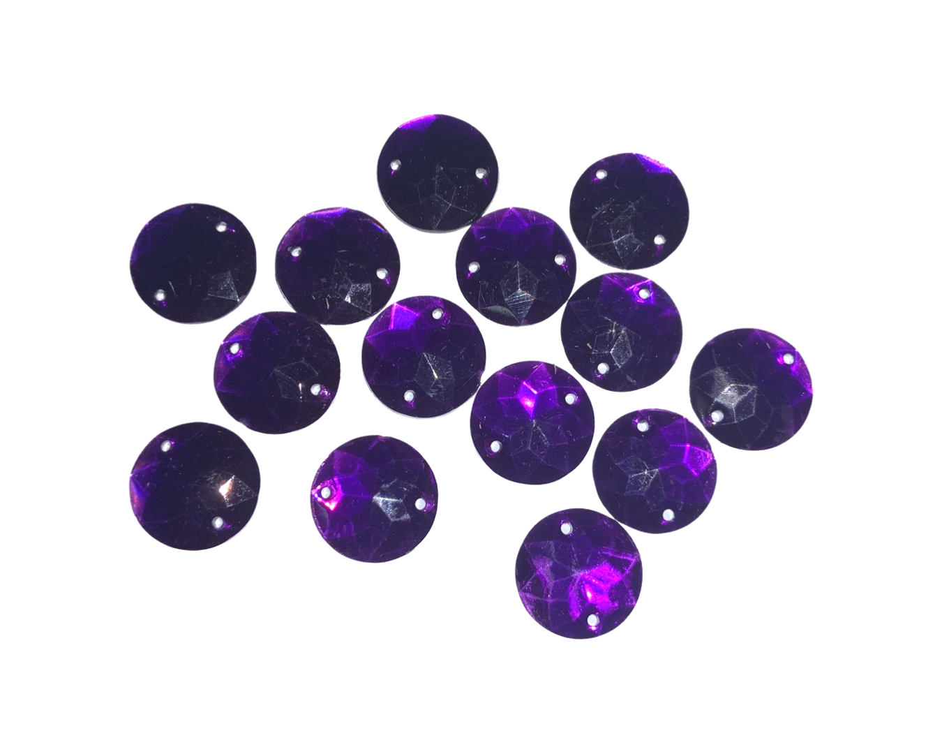 Камені пришивні Коло маленький 30 шт. 14 мм Фіолетовий