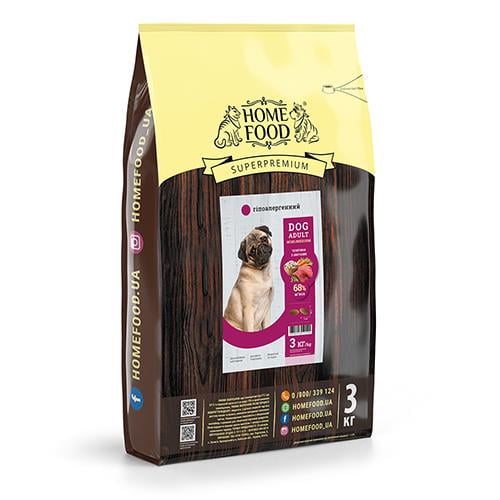 Корм для собак HOME Food Телятина с овощами гипоаллергенный Dog Mini/medium 3 кг