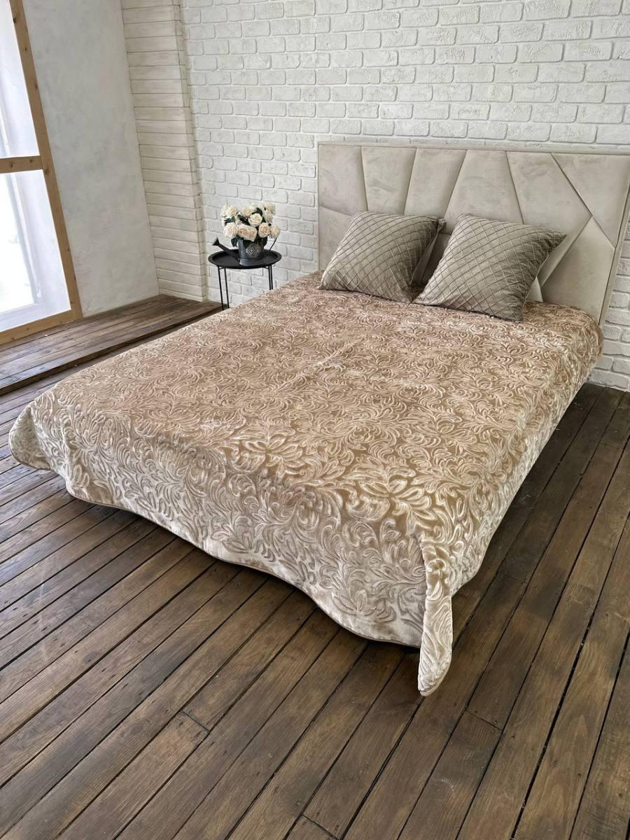 Плед м'який 210х230 см Бежевий (Д-plush-pled-001) - фото 4