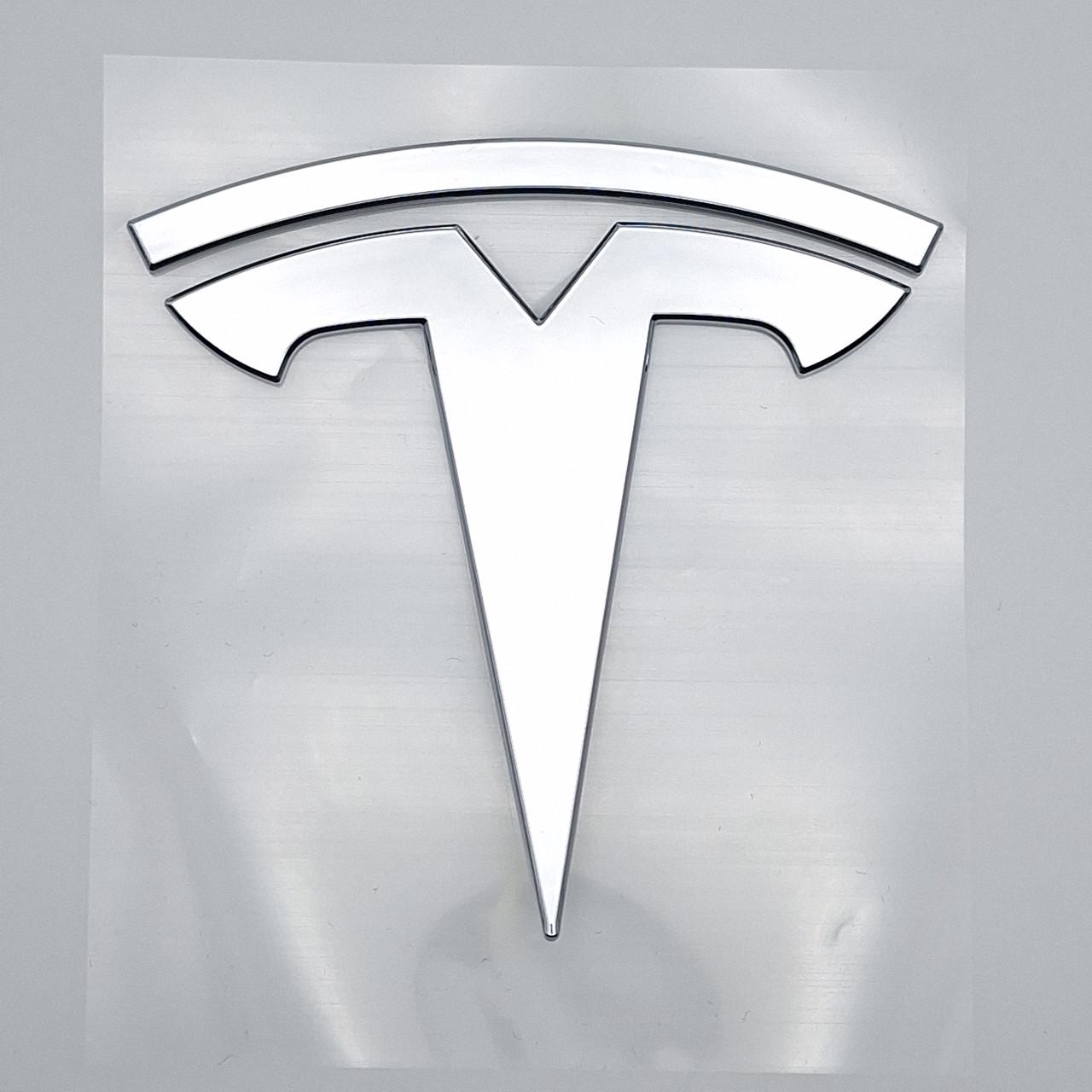 Емблема Tesla Model Y задня 8,9х8,7 см Хром глянцевий (2058737422)