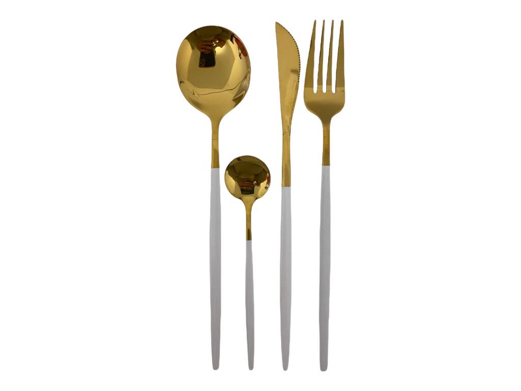 Набір столових приладів Kitchen білий на 4 особи (1496761758) - фото 4 Набір столових приладів Kitchen білий на 4 особи (1496761758) - фото 4