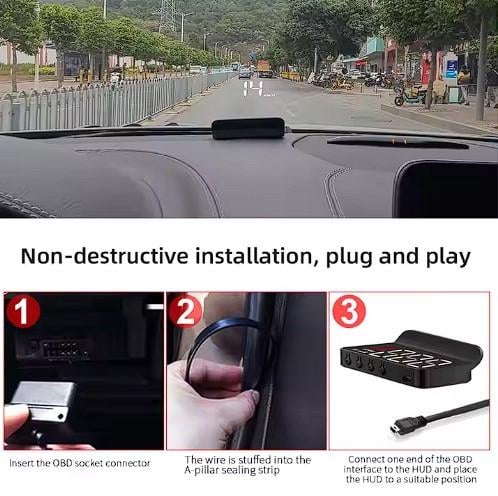 Бортовой компьютер для авто OBD2 HUD M3 с проекцией на стекло - фото 7 Бортовой компьютер для авто OBD2 HUD M3 с проекцией на стекло - фото 7