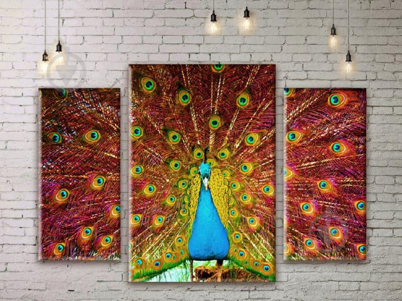 Модульная картина Павлин ADJ0146 размер 95 х 120 см