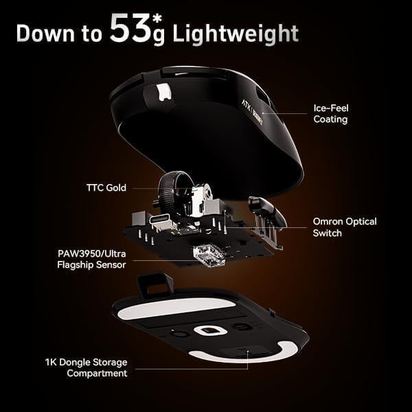 Мышка игровая беспроводная ATK A9 Plus Dragonfly 30000 DPI 3в1 Bluetooth/USB C Black (2675878949) - фото 6 Мышка игровая беспроводная ATK A9 Plus Dragonfly 30000 DPI 3в1 Bluetooth/USB C Black (2675878949) - фото 6