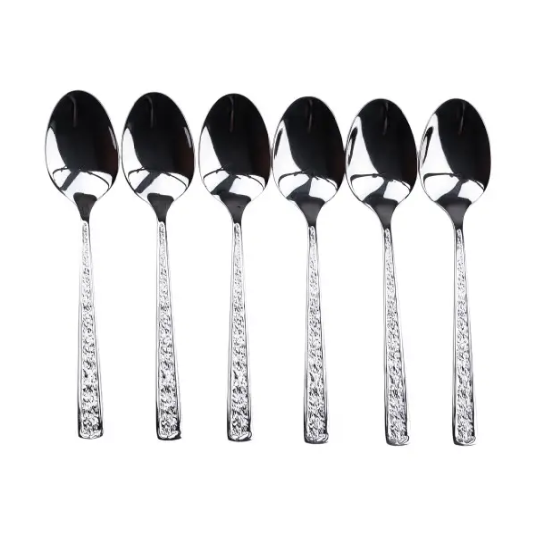 Набор чайных ложек с фактурой 6 шт. Хром