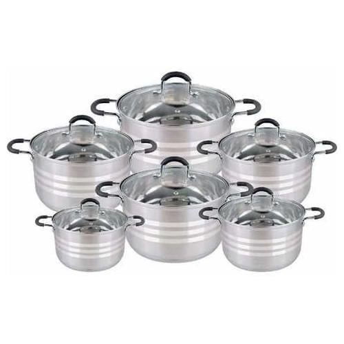 Набір посуду Edenberg EB-4077 з 5-ти шаровим капсульним дном нержавіюча сталь 12 пр. (EB-4077)