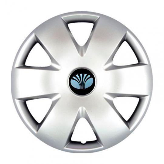 Колпаки автомобильные SKS 308 R15 с логотипом Daewoo 4 шт. Серебристый (308-daewoo)