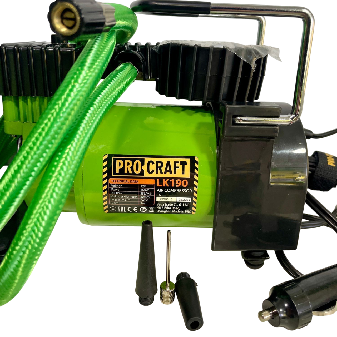 Компресор автомобільний ProCraft LK190 12В 35 л/хв 7 атм в сумці (000190) - фото 5 Компресор автомобільний ProCraft LK190 12В 35 л/хв 7 атм в сумці (000190) - фото 5