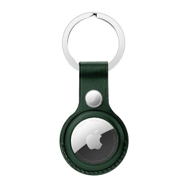 Чехол-брелок Hoco для Apple AirTag Protective Leather Keychain Shell Short style Dark Green (7b3a9f07)