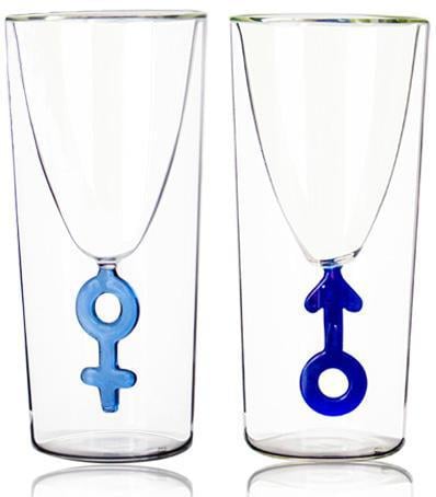 Набор бокалов Он и Она с двойными стенками 2 шт. 150 мл Набор бокалов Он и Она с двойными стенками 2 шт. 150 мл