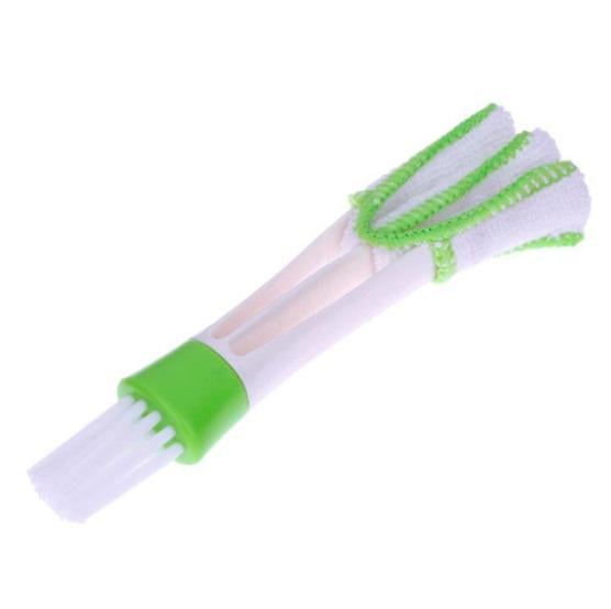 Щетка для чистки автомобильного кондиционера/жалюзи/клавиатуры 17 см White/Green (313018)