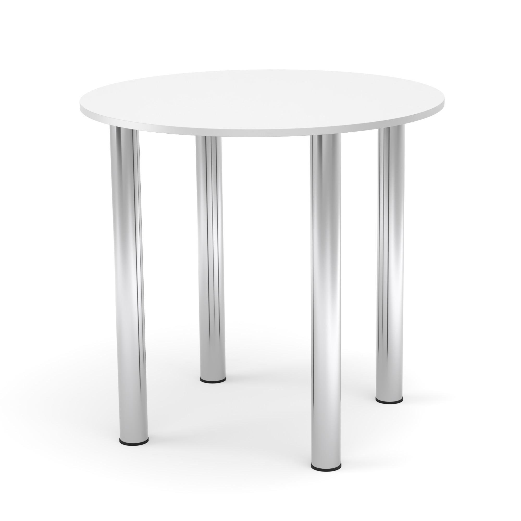 Стол обеденный Ярл круглый 800х800 мм Белый/Хром (Y10116) Стол обеденный Ярл круглый 800х800 мм Белый/Хром (Y10116)