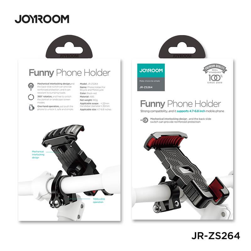 Тримач телефону Joyroom JR-ZS264 360 4,7/6,8" для велосипеду/мотоциклу Чорний/Червоний - фото 8