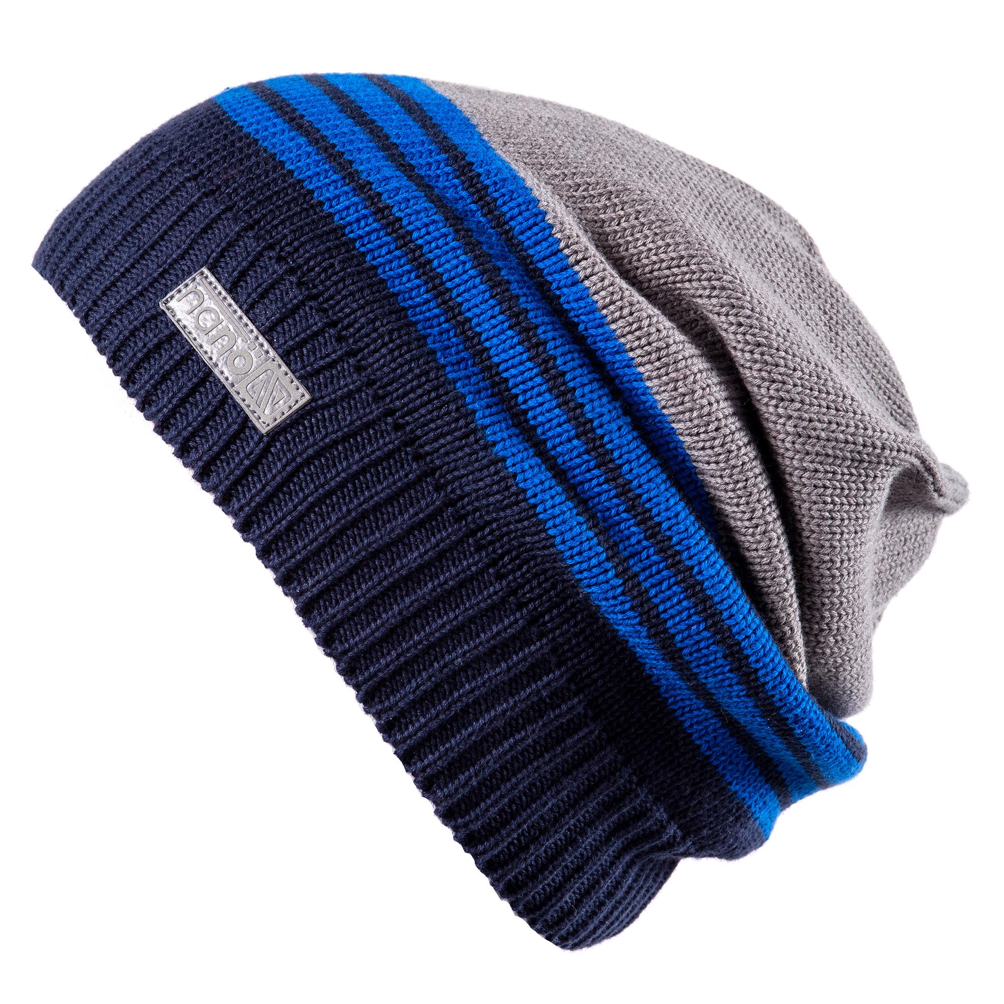 Шапка вязаная для мальчика Nano S18TUT269 демисезонная 55-58 см Темно-синий/серый (S18TUT269-Navy-7/12)