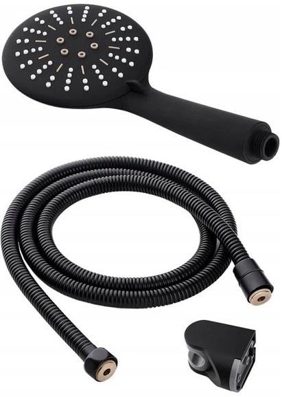 Душевая лейка Rea со шлангом и держателем Черный (REA-P4101)