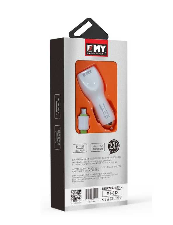 Набор зарядных устройств Emy MY-112 2в1 Lightning 2хUSB 5V 2,4A (26441824) - фото 1 Набор зарядных устройств Emy MY-112 2в1 Lightning 2хUSB 5V 2,4A (26441824) - фото 1