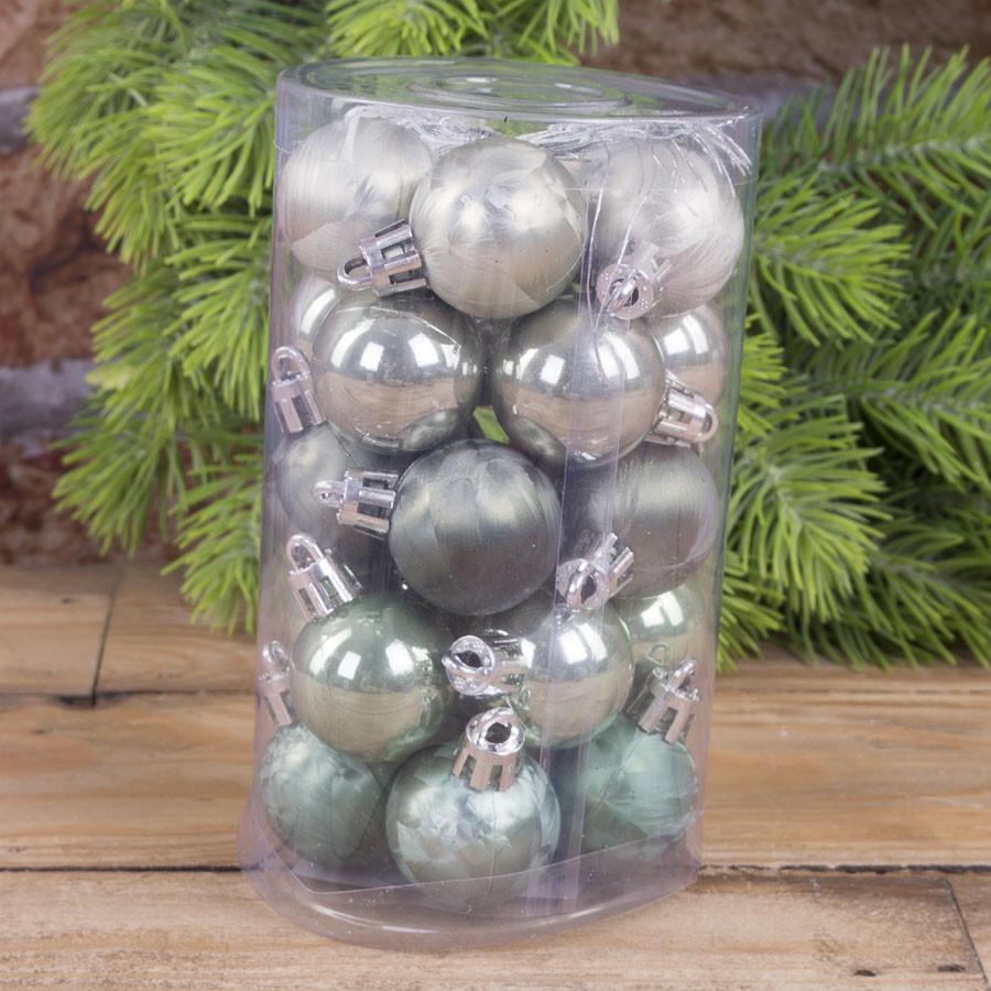 Елочные шары перламутр 3 см 25 шт. Мятный (4293-6)