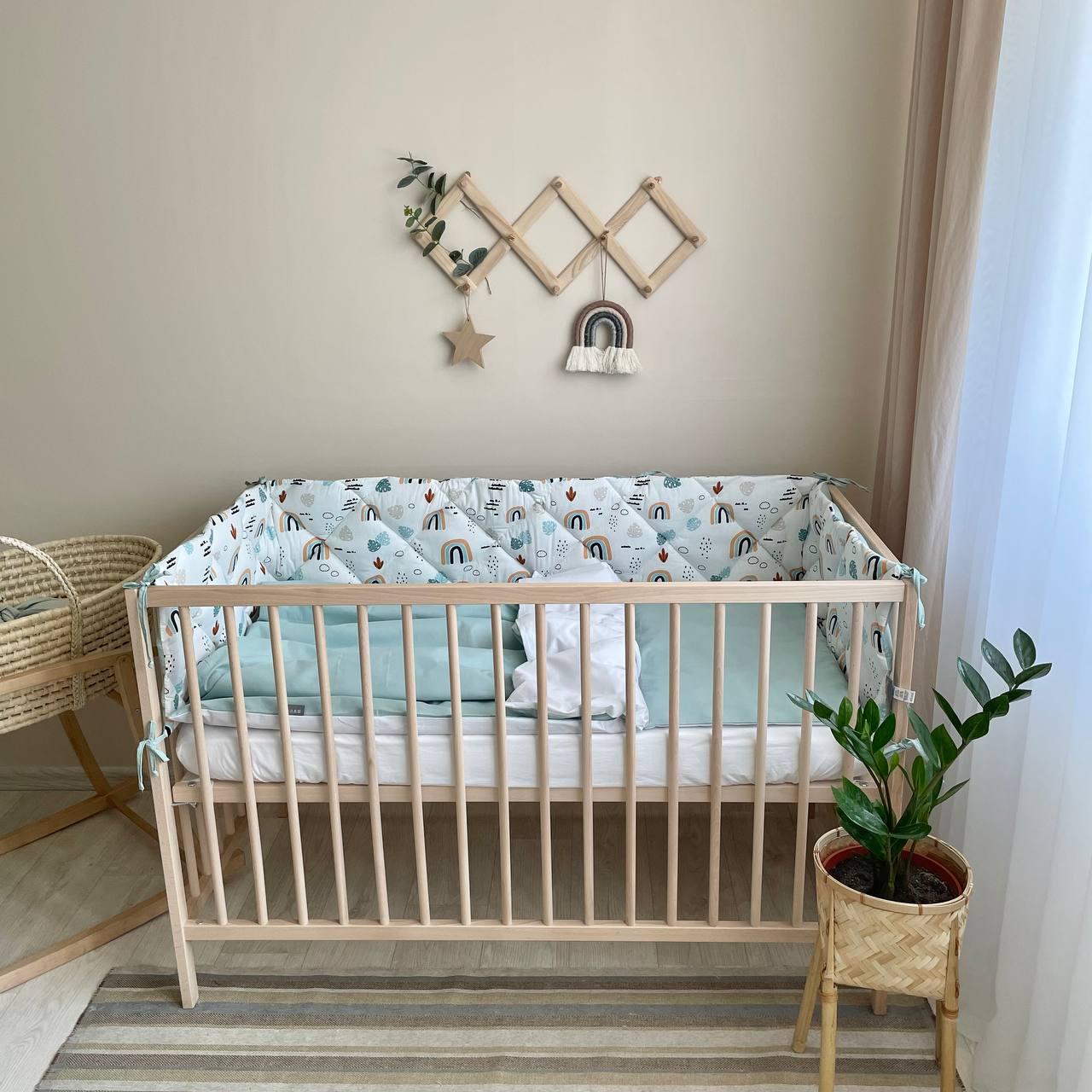 Комплект постельного белья детского Baby Dream Радуги 6 пр. - фото 4