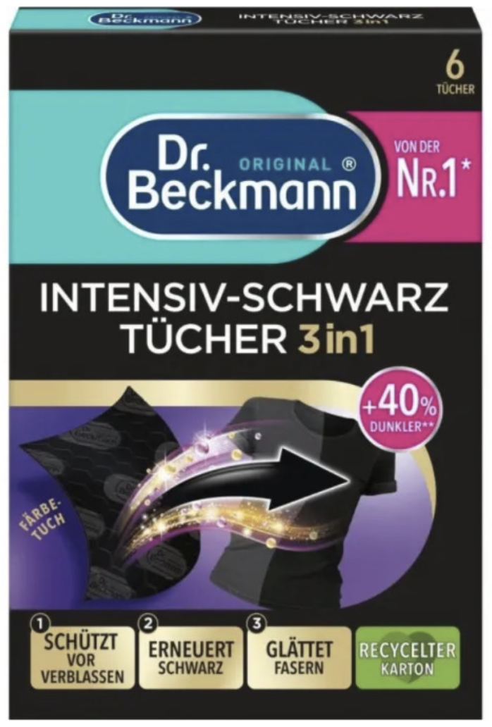 Серветки Dr. Beckmann 2в1 для оновлення чорного кольору та тканини 6 шт. (060811) Серветки Dr. Beckmann 2в1 для оновлення чорного кольору та тканини 6 шт. (060811)