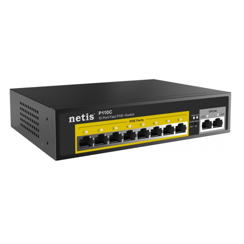 Коммутатор Netis P110C 8хPOE 10/100Мбит/с 2х10/100 Мбит/с RJ45 (557716) - фото 2